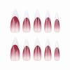 imageBABALAL Press on Nails Long Stiletto Fake Nails Dark Red Goth Glue on Nails White French Tip Acrylic Nails Almond False Nails 24Pcs Punk Halloween Stick on Nails