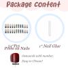 imageBABALAL Square Press on Nails Long Fake Nails Pink French Tip Glue on Nails 3d Flower Butterfly Rhinestone Charm Design Acrylic Nails 24Pcs Manicure Squoval False NailsFnm09gold