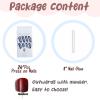 imageBABALAL Square Press on Nails Long Fake Nails Pink French Tip Glue on Nails 3d Flower Butterfly Rhinestone Charm Design Acrylic Nails 24Pcs Manicure Squoval False NailsFnm05blue