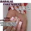 imageBABALAL Square Press on Nails Long Fake Nails Pink French Tip Glue on Nails 3d Flower Butterfly Rhinestone Charm Design Acrylic Nails 24Pcs Manicure Squoval False NailsFnm06pink