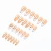 imageBABALAL Square Press on Nails Long Fake Nails Pink French Tip Glue on Nails 3d Flower Butterfly Rhinestone Charm Design Acrylic Nails 24Pcs Manicure Squoval False NailsFnm09pink