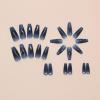 imageBABALAL Square Press on Nails Long Fake Nails Pink French Tip Glue on Nails 3d Flower Butterfly Rhinestone Charm Design Acrylic Nails 24Pcs Manicure Squoval False NailsFnm09blue