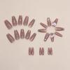 imageBABALAL Square Press on Nails Long Fake Nails Pink French Tip Glue on Nails 3d Flower Butterfly Rhinestone Charm Design Acrylic Nails 24Pcs Manicure Squoval False NailsFnm14pink