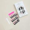 imageBABALAL Square Press on Nails Long Fake Nails Pink French Tip Glue on Nails 3d Flower Butterfly Rhinestone Charm Design Acrylic Nails 24Pcs Manicure Squoval False NailsFnm03black