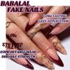 imageBABALAL Stiletto Press on Nails Long Fake Nails Pink Orange French Glue on Nails 3D Gold Chrome Texture Design Y2k Acrylic Nails 24Pcs Almond Stick on Nails Handmade Ombre False Nails SummerANL01goldred