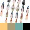 imageBABALAL Stiletto Press on Nails Long Fake Nails Pink Orange French Glue on Nails 3D Gold Chrome Texture Design Y2k Acrylic Nails 24Pcs Almond Stick on Nails Handmade Ombre False Nails SummerANL17