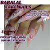imageBABALAL Stiletto Press on Nails Long Fake Nails Pink Orange French Glue on Nails 3D Gold Chrome Texture Design Y2k Acrylic Nails 24Pcs Almond Stick on Nails Handmade Ombre False Nails SummerANL18