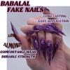 imageBABALAL Stiletto Press on Nails Long Fake Nails Pink Orange French Glue on Nails 3D Gold Chrome Texture Design Y2k Acrylic Nails 24Pcs Almond Stick on Nails Handmade Ombre False Nails SummerANL04