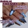 imageBABALAL Stiletto Press on Nails Long Fake Nails Pink Orange French Glue on Nails 3D Gold Chrome Texture Design Y2k Acrylic Nails 24Pcs Almond Stick on Nails Handmade Ombre False Nails SummerANL11