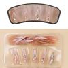 imageBABALAL Stiletto Press on Nails Long Fake Nails Pink Orange French Glue on Nails 3D Gold Chrome Texture Design Y2k Acrylic Nails 24Pcs Almond Stick on Nails Handmade Ombre False Nails SummerANL19