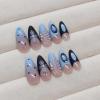 imageBABALAL Stiletto Press on Nails Long Fake Nails Pink Orange French Glue on Nails 3D Gold Chrome Texture Design Y2k Acrylic Nails 24Pcs Almond Stick on Nails Handmade Ombre False Nails SummerANL11