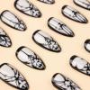 imageBABALAL Stiletto Press on Nails Long Fake Nails Pink Orange French Glue on Nails 3D Gold Chrome Texture Design Y2k Acrylic Nails 24Pcs Almond Stick on Nails Handmade Ombre False Nails SummerANL03