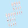 imageBABALAL Stiletto Press on Nails Long Fake Nails Pink Orange French Glue on Nails 3D Gold Chrome Texture Design Y2k Acrylic Nails 24Pcs Almond Stick on Nails Handmade Ombre False Nails SummerANL18