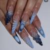 imageBABALAL Stiletto Press on Nails Long Fake Nails Pink Orange French Glue on Nails 3D Gold Chrome Texture Design Y2k Acrylic Nails 24Pcs Almond Stick on Nails Handmade Ombre False Nails SummerANL11