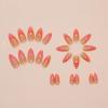 imageBABALAL Stiletto Press on Nails Long Fake Nails Pink Orange French Glue on Nails 3D Gold Chrome Texture Design Y2k Acrylic Nails 24Pcs Almond Stick on Nails Handmade Ombre False Nails SummerANL05