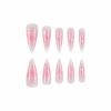 imageBABALAL Stiletto Press on Nails Long Fake Nails Pink Orange French Glue on Nails 3D Gold Chrome Texture Design Y2k Acrylic Nails 24Pcs Almond Stick on Nails Handmade Ombre False Nails SummerANL05ombre
