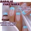 imageYellow Press on Nails Short Square Fake Nails Glue on Flower Summer Acrylic Nails 24Pcs BABALAL Glossy Manicure Stick on Nails Supplies Thick Squoval Artificial Nails Art Diy Nails for Women GirlsBNA101blue