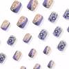 imageYellow Press on Nails Short Square Fake Nails Glue on Flower Summer Acrylic Nails 24Pcs BABALAL Glossy Manicure Stick on Nails Supplies Thick Squoval Artificial Nails Art Diy Nails for Women GirlsBNA100