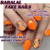 imageYellow Press on Nails Short Square Fake Nails Glue on Flower Summer Acrylic Nails 24Pcs BABALAL Glossy Manicure Stick on Nails Supplies Thick Squoval Artificial Nails Art Diy Nails for Women GirlsBNA104