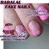 imageYellow Press on Nails Short Square Fake Nails Glue on Flower Summer Acrylic Nails 24Pcs BABALAL Glossy Manicure Stick on Nails Supplies Thick Squoval Artificial Nails Art Diy Nails for Women GirlsBNA110