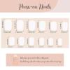 imageYellow Press on Nails Short Square Fake Nails Glue on Flower Summer Acrylic Nails 24Pcs BABALAL Glossy Manicure Stick on Nails Supplies Thick Squoval Artificial Nails Art Diy Nails for Women GirlsBNA101white