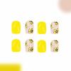 imageYellow Press on Nails Short Square Fake Nails Glue on Flower Summer Acrylic Nails 24Pcs BABALAL Glossy Manicure Stick on Nails Supplies Thick Squoval Artificial Nails Art Diy Nails for Women GirlsBNA100yellow