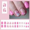 imageYellow Press on Nails Short Square Fake Nails Glue on Flower Summer Acrylic Nails 24Pcs BABALAL Glossy Manicure Stick on Nails Supplies Thick Squoval Artificial Nails Art Diy Nails for Women GirlsBNA110