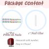 imageYellow Press on Nails Short Square Fake Nails Glue on Flower Summer Acrylic Nails 24Pcs BABALAL Glossy Manicure Stick on Nails Supplies Thick Squoval Artificial Nails Art Diy Nails for Women GirlsBNA117