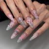 imageBABALAL Brown Press on Nails Medium Almond Fake Nails Fall Glue ons Nails with Design Autumn Acrylic Nails 24Pcs Stiletto False NailsANE03