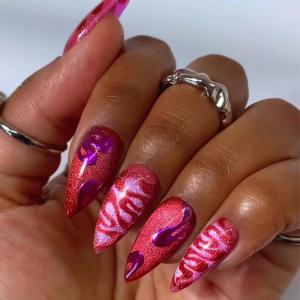imageBABALAL Brown Press on Nails Medium Almond Fake Nails Fall Glue ons Nails with Design Autumn Acrylic Nails 24Pcs Stiletto False NailsANE20