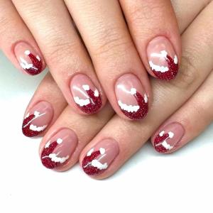 imageBABALAL French Tip Press on Nails Medium Square Fake Nails Colorful Glue ons Nails Crocodile Pattern Design Acrylic Nails 24Pcs Squoval Full Cover False NailsFNr22xmashat