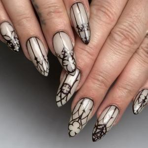 imageBABALAL Stiletto Press on Nails Long Fake Nails Pink Orange French Glue on Nails 3D Gold Chrome Texture Design Y2k Acrylic Nails 24Pcs Almond Stick on Nails Handmade Ombre False Nails SummerANL03