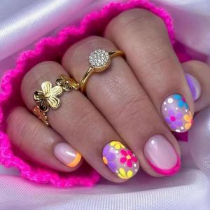 imageYellow Press on Nails Short Square Fake Nails Glue on Flower Summer Acrylic Nails 24Pcs BABALAL Glossy Manicure Stick on Nails Supplies Thick Squoval Artificial Nails Art Diy Nails for Women GirlsBNA103