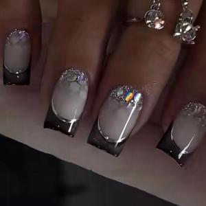 imageYellow Press on Nails Short Square Fake Nails Glue on Flower Summer Acrylic Nails 24Pcs BABALAL Glossy Manicure Stick on Nails Supplies Thick Squoval Artificial Nails Art Diy Nails for Women GirlsBNA118