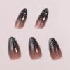imageBABALAL Acrylic Press on Nails  Almond Medium Fake Nails Art Black Goth Design 24Pcs Bling Glitter Stiletto Manicure False Artificial Nails Supplies Diy Nails for Women and Grils