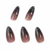 imageBABALAL Acrylic Press on Nails  Almond Medium Fake Nails Art Black Goth Design 24Pcs Bling Glitter Stiletto Manicure False Artificial Nails Supplies Diy Nails for Women and Grils