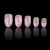 imageBABALAL Coffin Press on Nails Medium Fake Nails Orange Pink French Tip Glue on Nails 3d Texture Flower Design Acrylic Nails 24Pcs Ballerina Summer False Nails Manicure Stick on Nails SuppliesNT0118