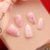 imageBABALAL Coffin Press on Nails Medium Fake Nails Orange Pink French Tip Glue on Nails 3d Texture Flower Design Acrylic Nails 24Pcs Ballerina Summer False Nails Manicure Stick on Nails SuppliesNT0107