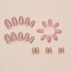 imageBABALAL Coffin Press on Nails Medium Fake Nails Orange Pink French Tip Glue on Nails 3d Texture Flower Design Acrylic Nails 24Pcs Ballerina Summer False Nails Manicure Stick on Nails SuppliesNT0113