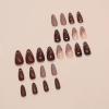 imageBABALAL Coffin Press on Nails Medium Fake Nails Orange Pink French Tip Glue on Nails 3d Texture Flower Design Acrylic Nails 24Pcs Ballerina Summer False Nails Manicure Stick on Nails SuppliesNT0105