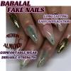 imageBABALAL Coffin Press on Nails Medium Fake Nails Orange Pink French Tip Glue on Nails 3d Texture Flower Design Acrylic Nails 24Pcs Ballerina Summer False Nails Manicure Stick on Nails SuppliesNT0101