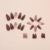 imageBABALAL Coffin Press on Nails Medium Fake Nails Orange Pink French Tip Glue on Nails 3d Texture Flower Design Acrylic Nails 24Pcs Ballerina Summer False Nails Manicure Stick on Nails SuppliesNT0105
