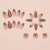 imageBABALAL Coffin Press on Nails Medium Fake Nails Orange Pink French Tip Glue on Nails 3d Texture Flower Design Acrylic Nails 24Pcs Ballerina Summer False Nails Manicure Stick on Nails SuppliesNT0117