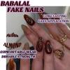 imageBABALAL Coffin Press on Nails Medium Fake Nails Orange Pink French Tip Glue on Nails 3d Texture Flower Design Acrylic Nails 24Pcs Ballerina Summer False Nails Manicure Stick on Nails SuppliesNT0105