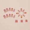imageBABALAL Coffin Press on Nails Medium Fake Nails Orange Pink French Tip Glue on Nails 3d Texture Flower Design Acrylic Nails 24Pcs Ballerina Summer False Nails Manicure Stick on Nails SuppliesNT0114