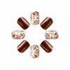 imageBABALAL Coffin Press on Nails Medium Fake Nails Orange Pink French Tip Glue on Nails 3d Texture Flower Design Acrylic Nails 24Pcs Ballerina Summer False Nails Manicure Stick on Nails SuppliesNT0115