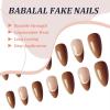 imageBABALAL Coffin Press on Nails Medium Fake Nails Orange Pink French Tip Glue on Nails 3d Texture Flower Design Acrylic Nails 24Pcs Ballerina Summer False Nails Manicure Stick on Nails SuppliesNt14brown
