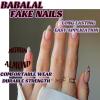 imageBABALAL Coffin Press on Nails Medium Fake Nails Orange Pink French Tip Glue on Nails 3d Texture Flower Design Acrylic Nails 24Pcs Ballerina Summer False Nails Manicure Stick on Nails SuppliesNT0104