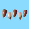 imageBABALAL Coffin Press on Nails Medium Fake Nails Orange Pink French Tip Glue on Nails 3d Texture Flower Design Acrylic Nails 24Pcs Ballerina Summer False Nails Manicure Stick on Nails SuppliesNt14brown