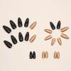 imageBABALAL Coffin Press on Nails Medium Fake Nails Orange Pink French Tip Glue on Nails 3d Texture Flower Design Acrylic Nails 24Pcs Ballerina Summer False Nails Manicure Stick on Nails SuppliesNT0109